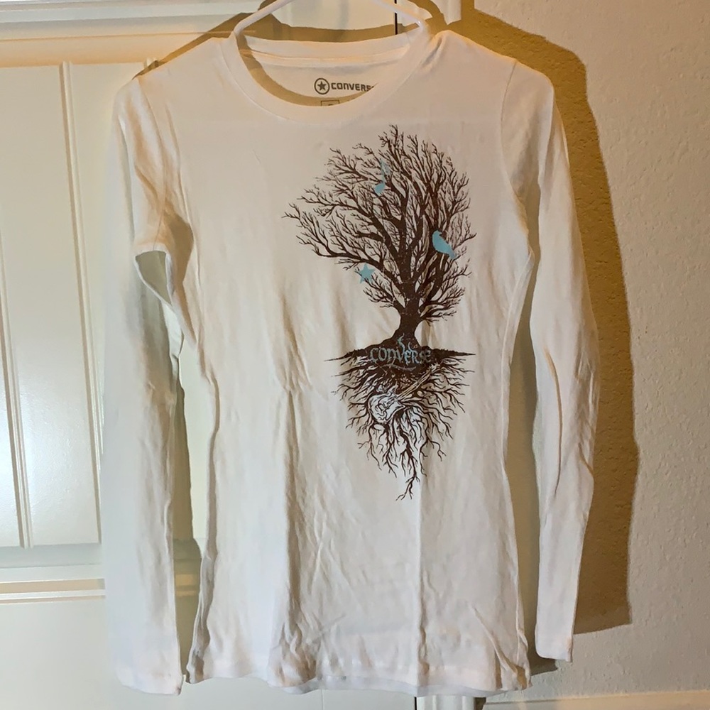 Converse long sleeves tee white NWOT